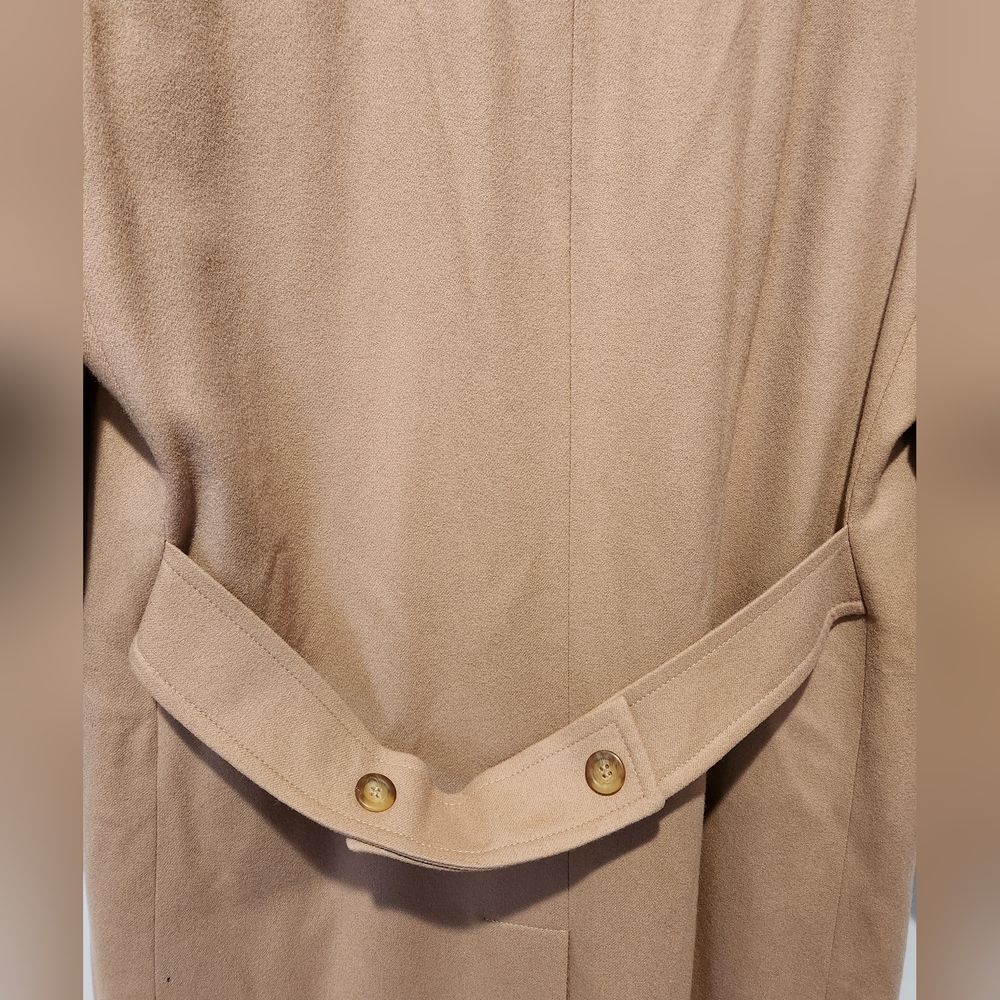 Vintage 80s Carmel Brown Pendleton USA Made Size 8 100% Virgin Wool TrenchCoat - Picture 4 of 10